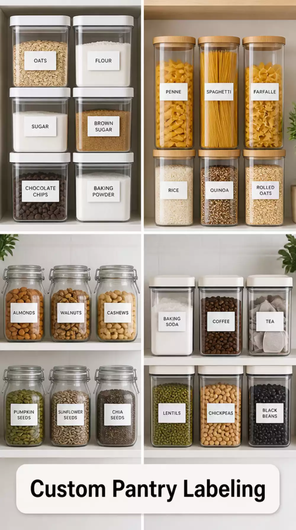 Pantry White Label Strips That Make Any Container Look Custom and Clean