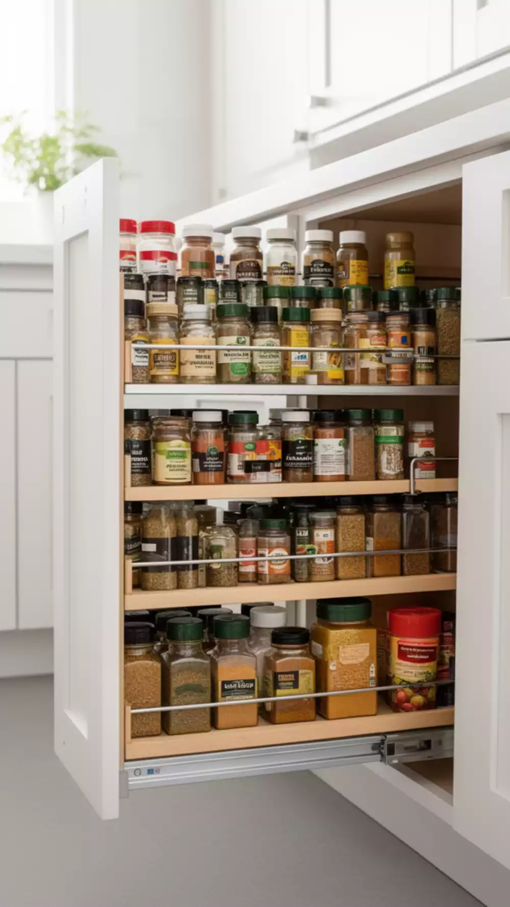 Top Pantry Pull-Out Spice Rack for Easy Access
