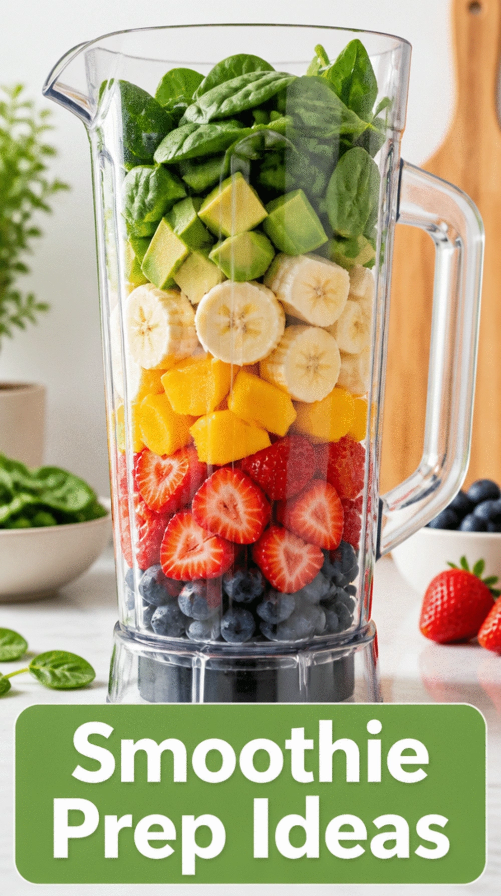 Fridge Tall Clear Pitcher That Stores Prepped Smoothie Ingredients in One Pour-Ready Vessel