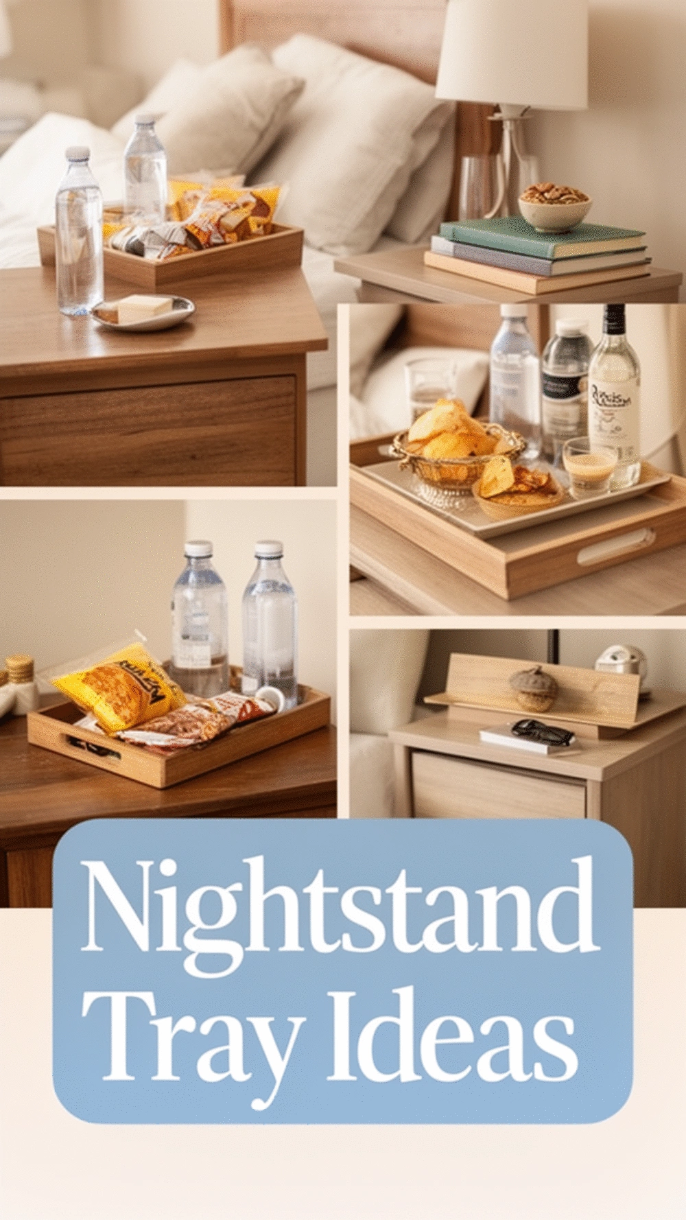 Guest Room Nightstand Tray with Essentials That Makes Guests Feel Thought Of