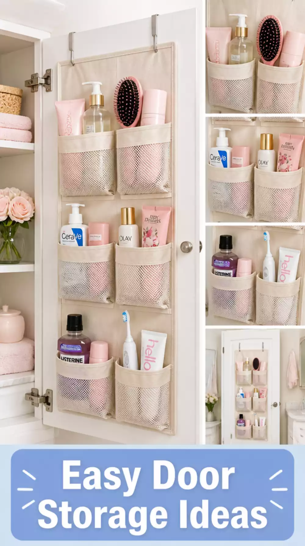 Bathroom Cabinet Door Rack That Uses Every Inch of Door Space for Bottles