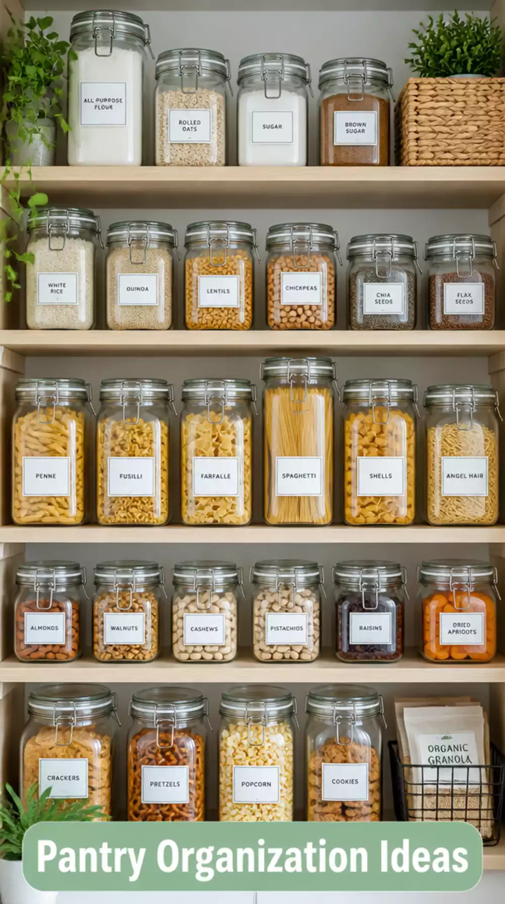 Pantry Airtight Glass Jars That Keep Dry Goods Fresh and Visible