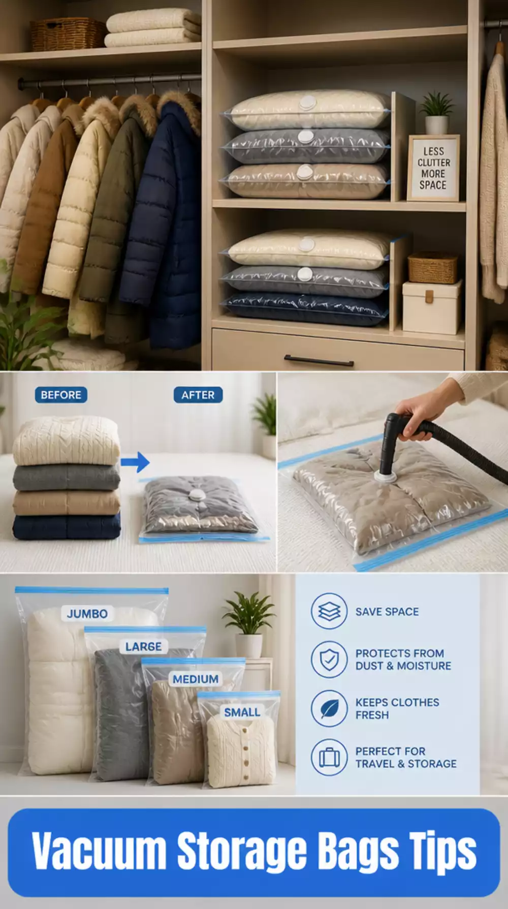 Closet Vacuum Storage Bags That Compress Winter Coats Down to Almost Nothing