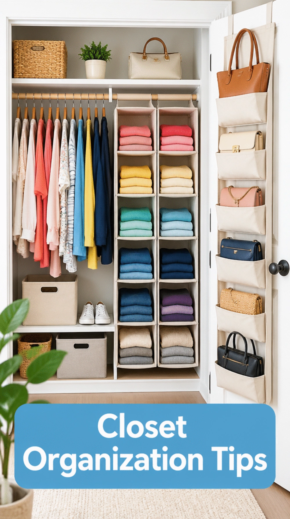 Closet No-Fold Hanging Shelf Organizer That Removes the Step of Putting Clothes Away