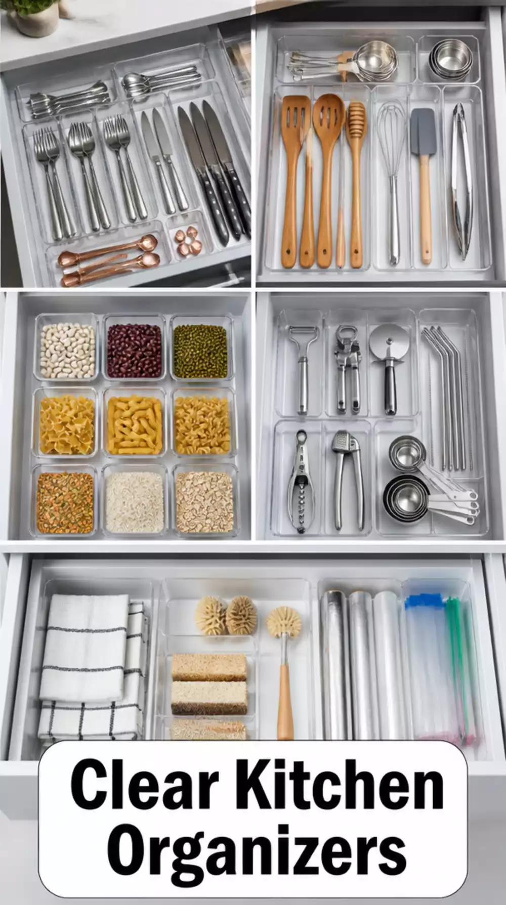 Clear Kitchen Drawer Organizer That Makes a Minimal Utensil Drawer