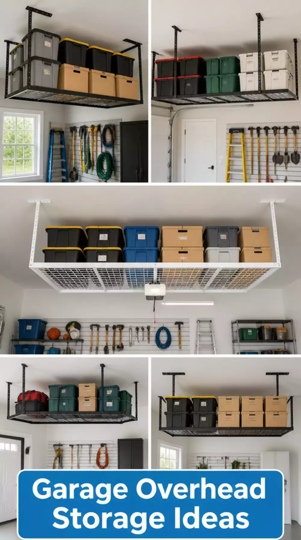 The Garage Overhead Storage Rack That Lifts Seasonal Boxes Off the Floor